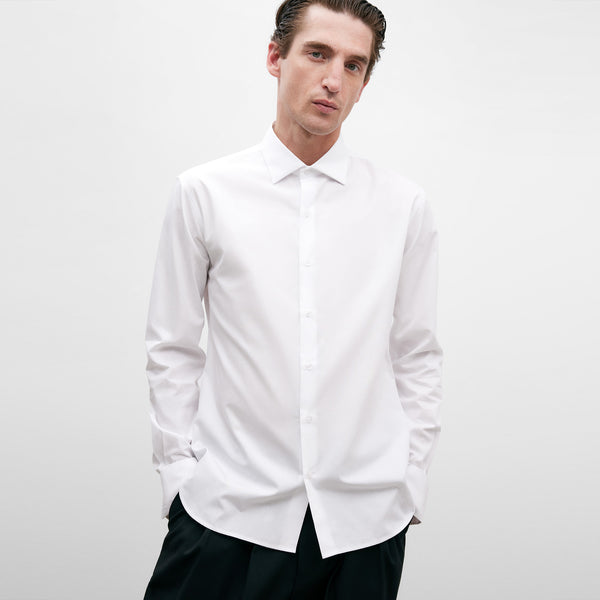 White Slim Fit Cotton Shirt