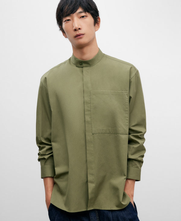 Mandarin Collar Oversize Shirt