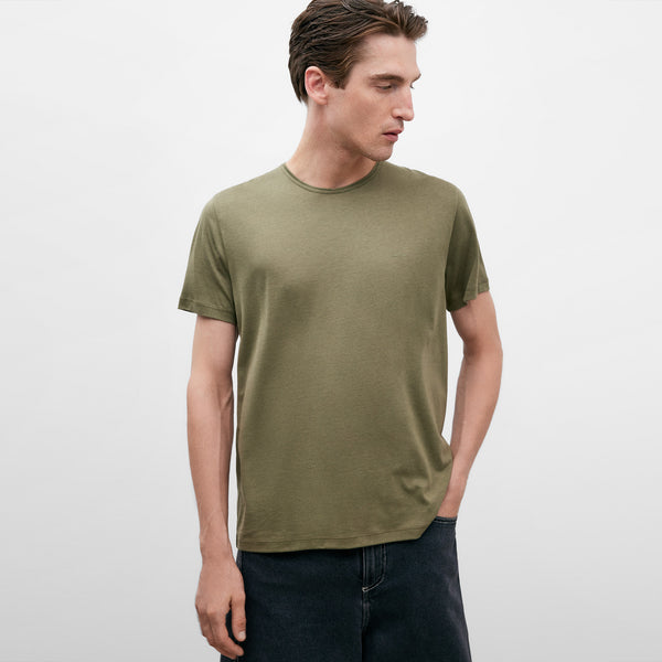 Men's Khaki Crew Neckline T-Shirt