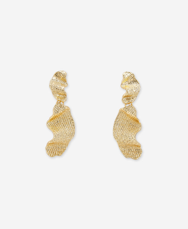 Gold Earrings In Organic Shape