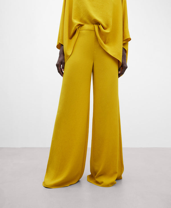 Mustard Palazzo Trousers For Women