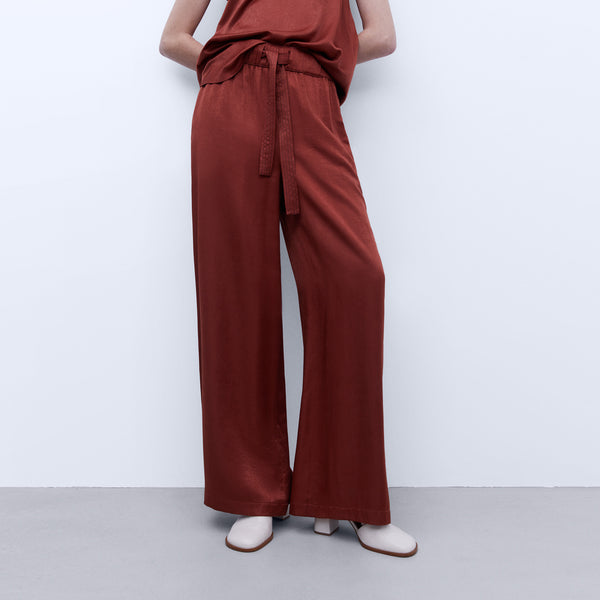 Brick Red Straight Trousers