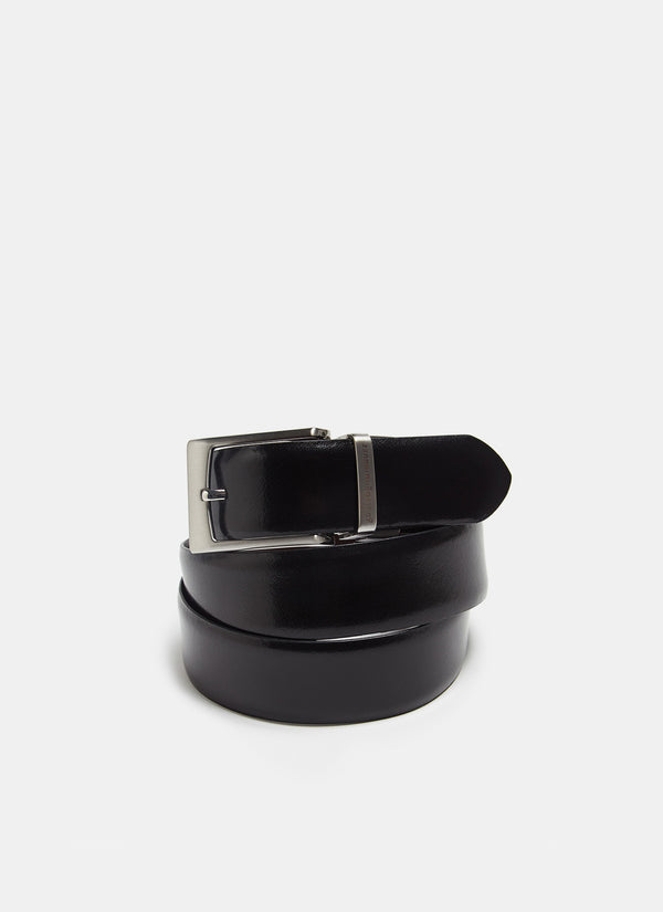 Black Classic Reversible Leather Belt