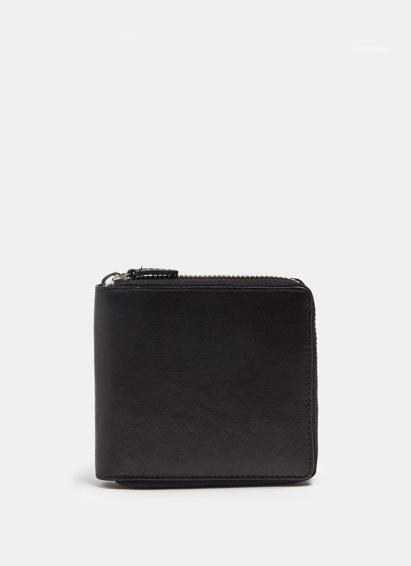 Black Wallet And Card Holder With Zipper