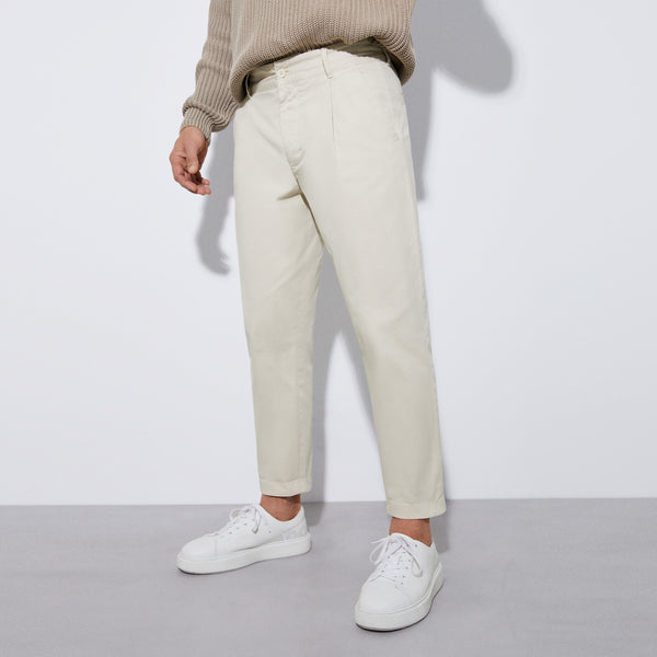 Light Grey Carrot Silhouette Darts Trousers