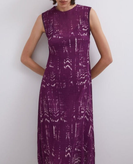 Multicolor Printed Sleeveless Midi Dress