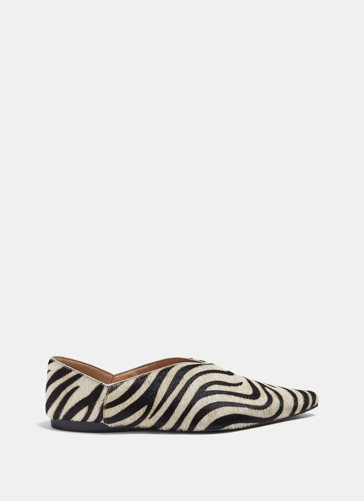 Women Shoes | Animal Print Leather Slipper With Collapsible Heel by Spanish designer Adolfo Dominguez