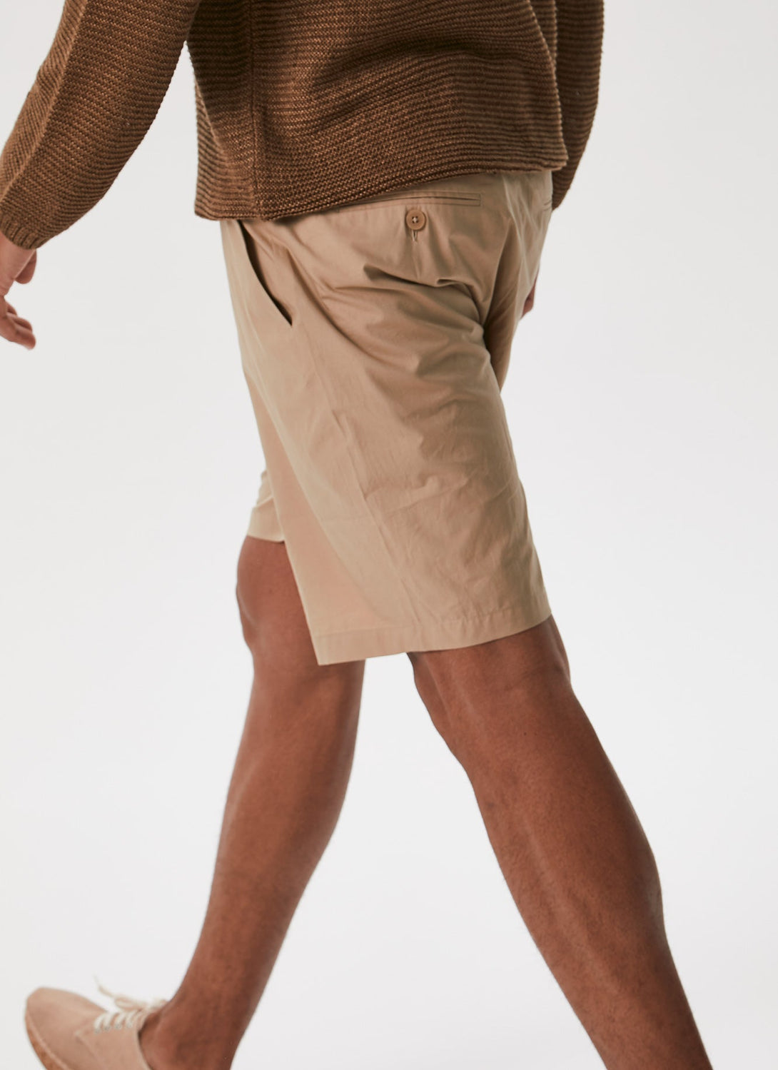 Men Shorts | Beige Short by Spanish designer Adolfo Dominguez