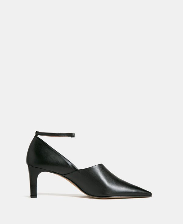 Women Shoes | Black Ankle Strap Heeled Shoe by Spanish designer Adolfo Dominguez