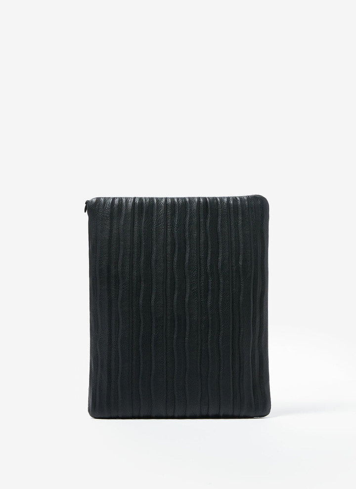 Men Wallet | Black Document Holder With Crinkle Finish by Spanish designer Adolfo Dominguez