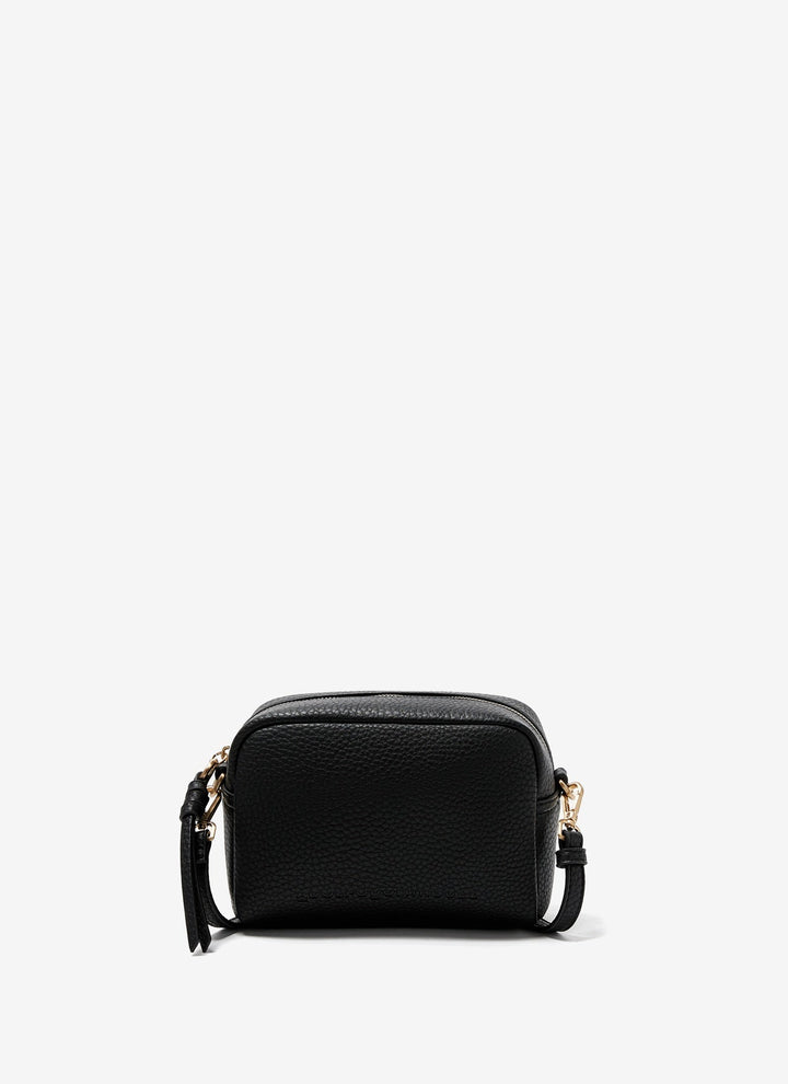 Women Bags | Black Granulated Squared Crossbody Bag by Spanish designer Adolfo Dominguez