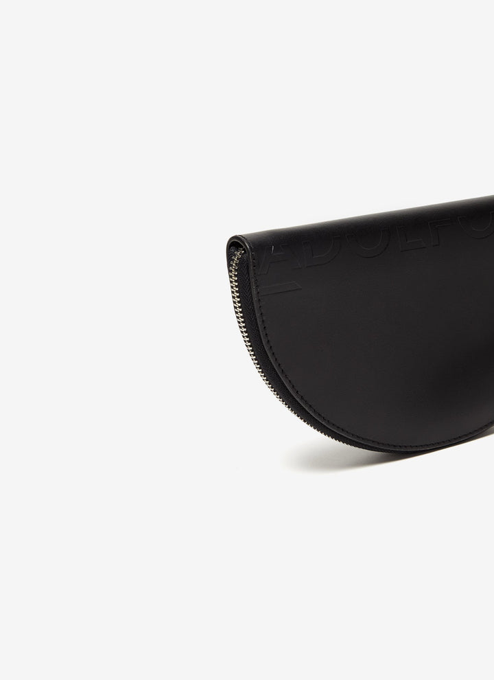 Women Wallet | Black Half-Moon Vachetta Leather Large Wallet by Spanish designer Adolfo Dominguez