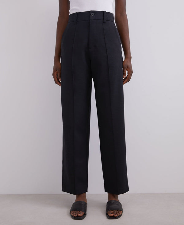 Women Trousers | Black High-Waisted Tailored Trousers by Spanish designer Adolfo Dominguez