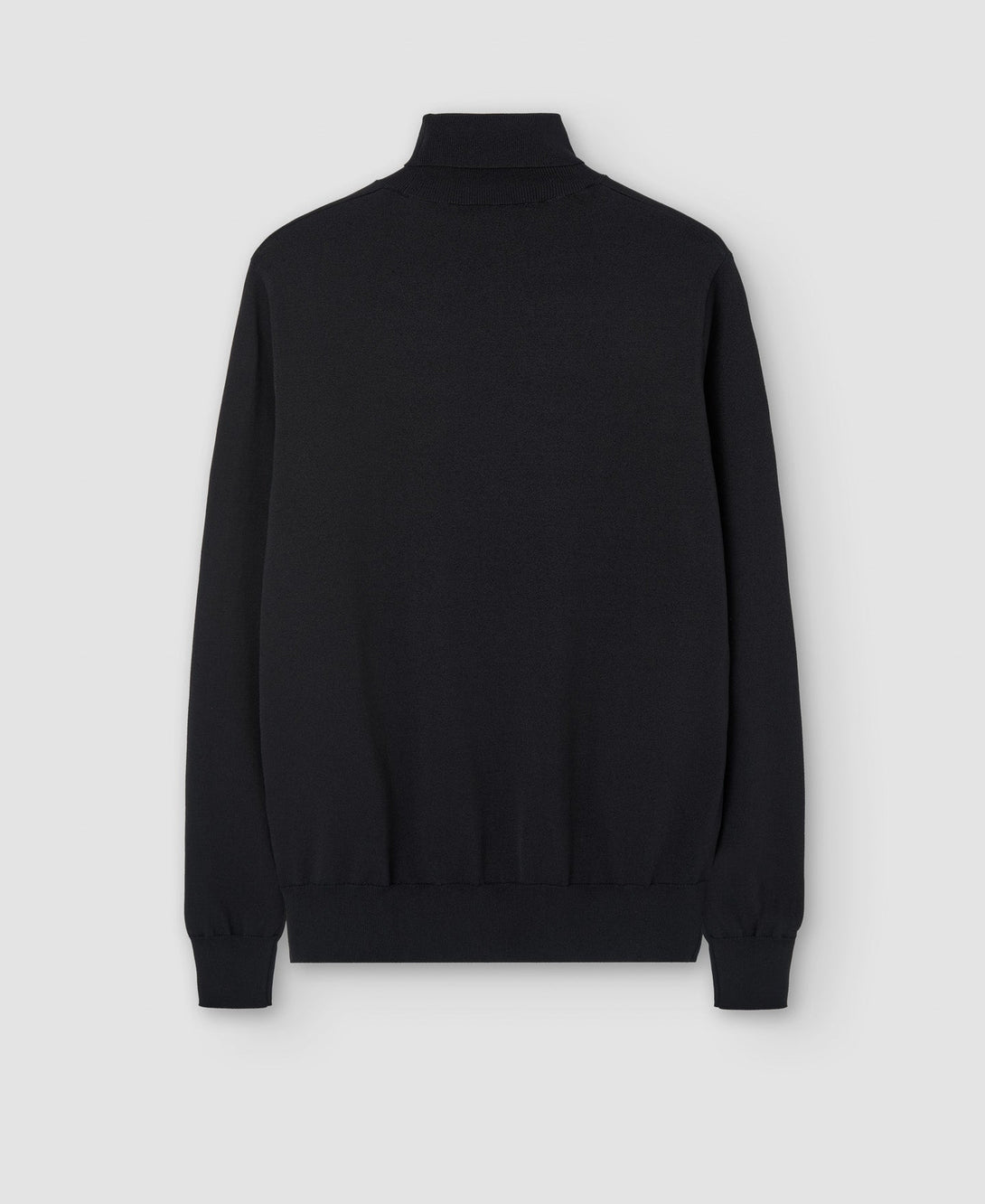 Men Jersey | Black Knitted Turtleneck Sweater by Spanish designer Adolfo Dominguez