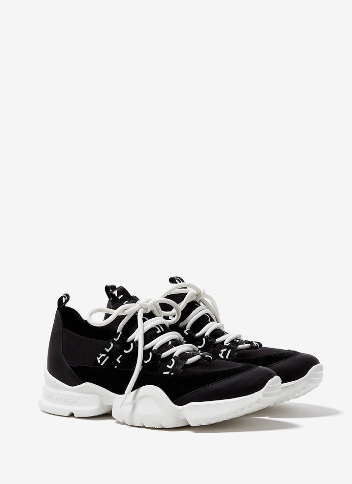 Women Shoes | Black Lace-Up Logoed Sneakers by Spanish designer Adolfo Dominguez