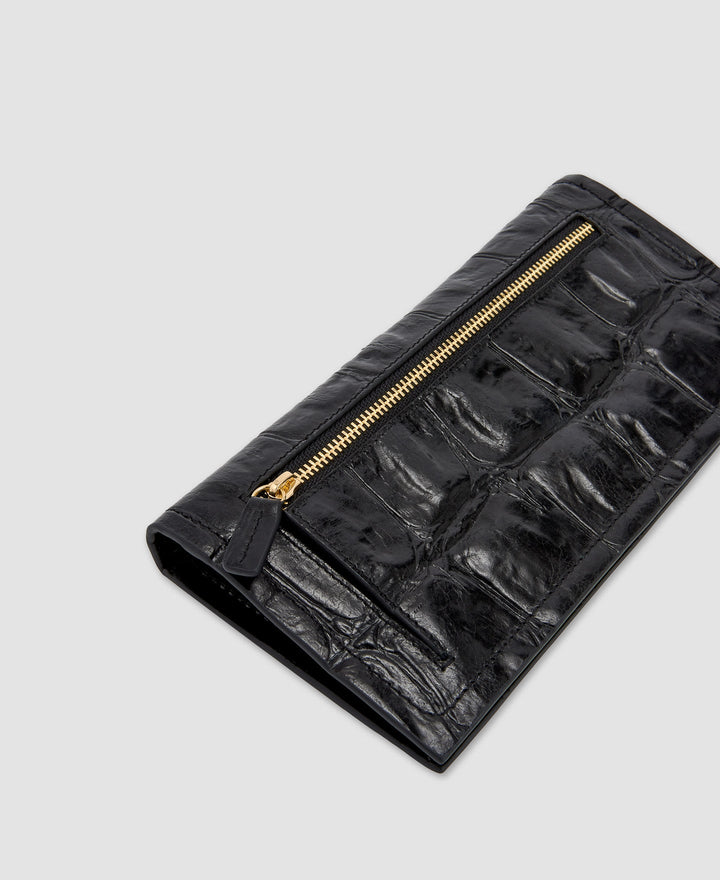 Women Wallet | Black Large Wallet In Coco Leather by Spanish designer Adolfo Dominguez