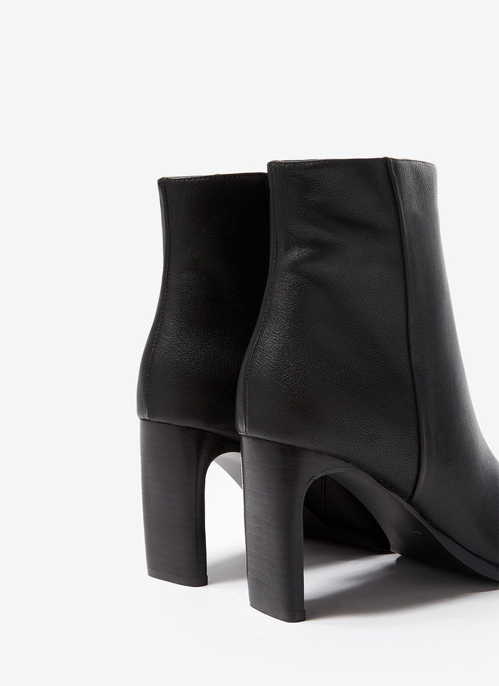 Women Shoes | Black Leather Ankle Boots With High Heel by Spanish designer Adolfo Dominguez