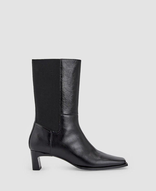 Women Shoes | Black Leather Annkle Boots by Spanish designer Adolfo Dominguez