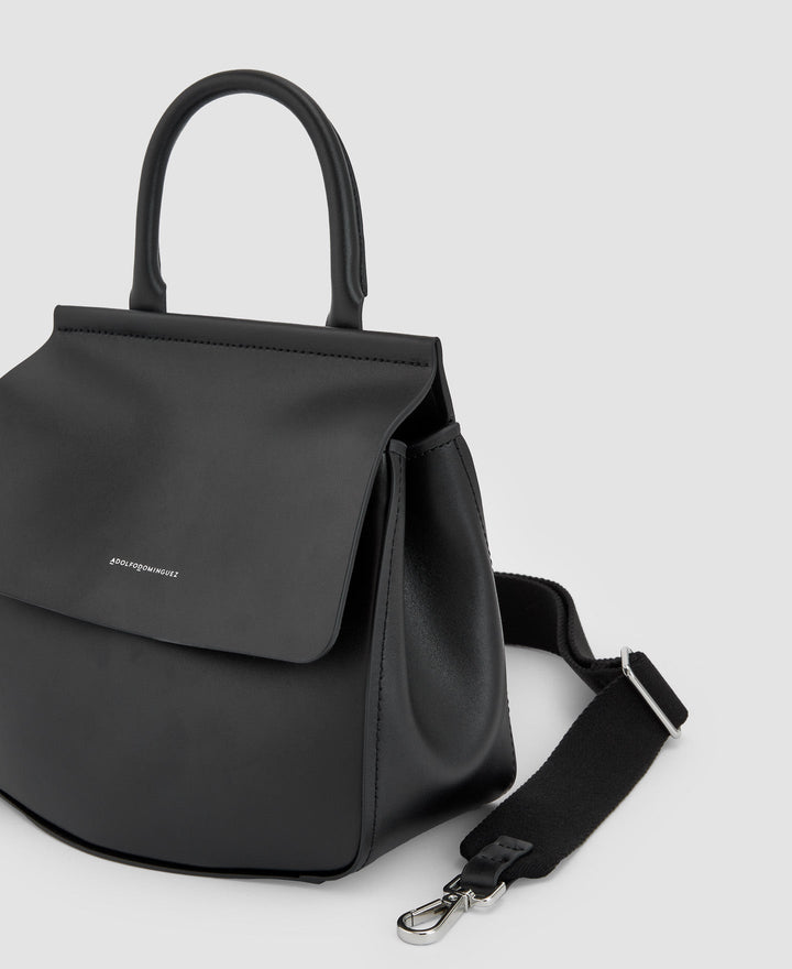 Women Leather Bag | Black Leather Bag by Spanish designer Adolfo Dominguez