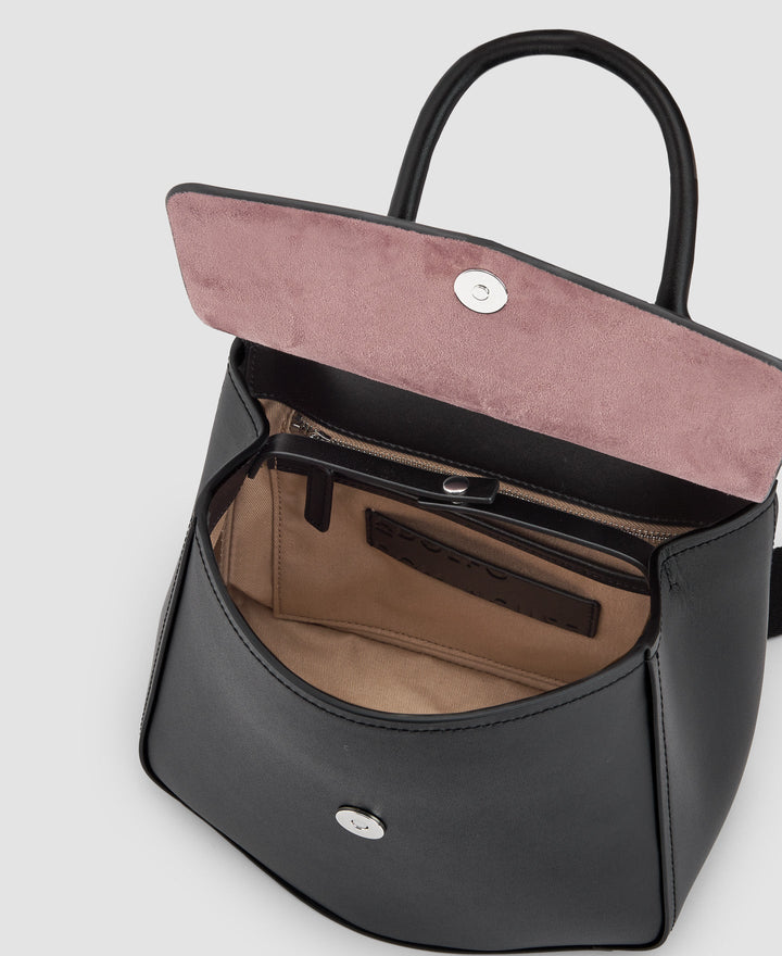 Women Leather Bag | Black Leather Bag by Spanish designer Adolfo Dominguez