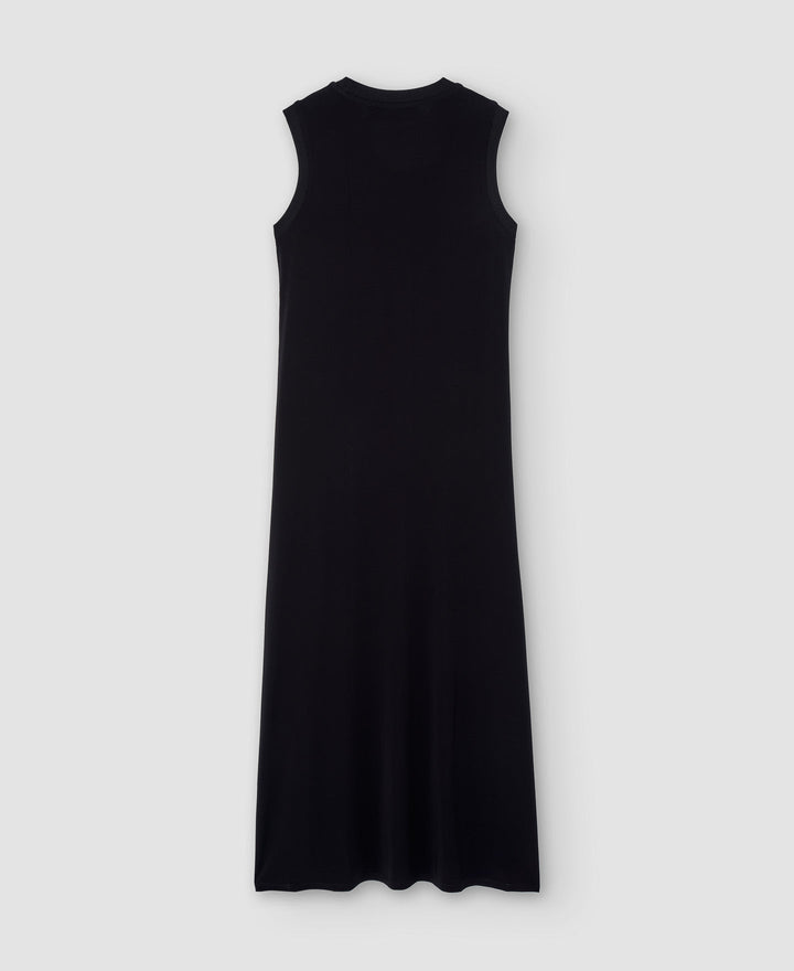 Women Dress | Black Long Dress In Viscose Knit by Spanish designer Adolfo Dominguez