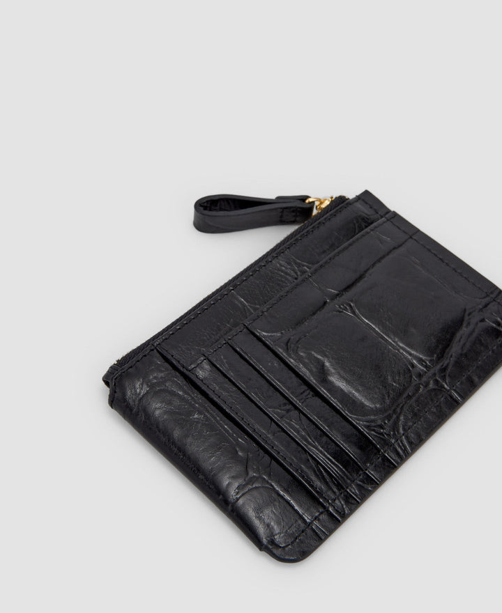 Women Wallet | Black Medium Wallet In Coco Leather by Spanish designer Adolfo Dominguez