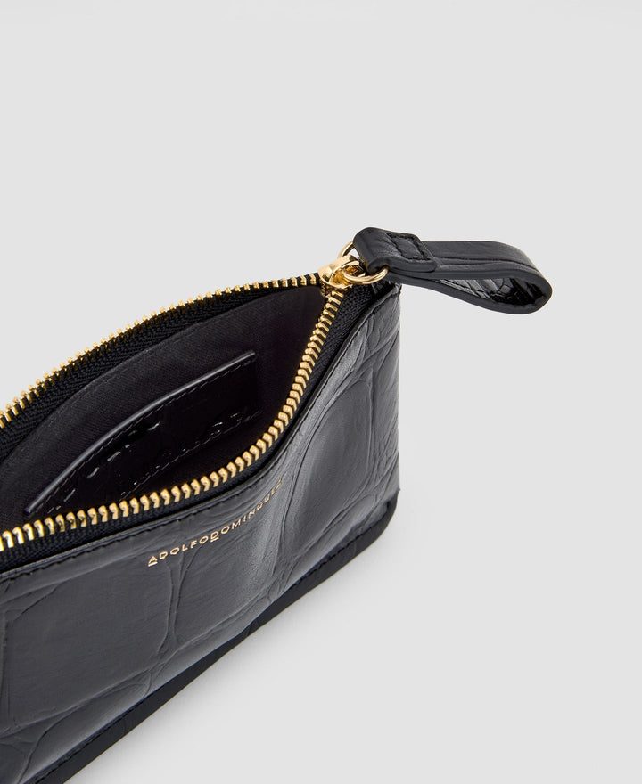 Women Wallet | Black Medium Wallet In Coco Leather by Spanish designer Adolfo Dominguez