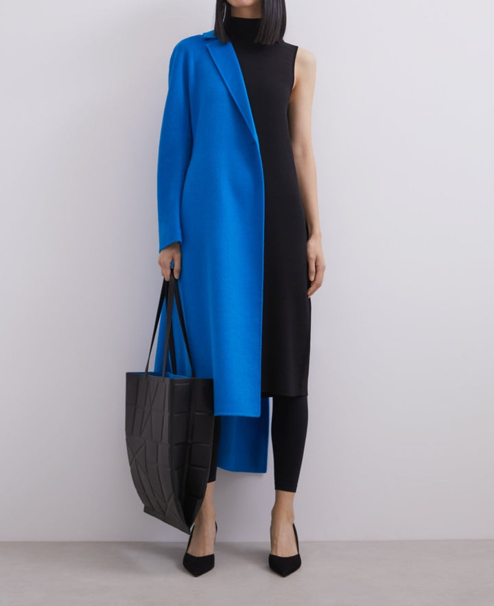 Women Dress | Black Midi Dress With Back Cape by Spanish designer Adolfo Dominguez