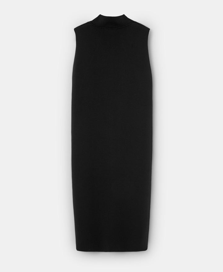 Women Dress | Black Midi Dress With Back Cape by Spanish designer Adolfo Dominguez