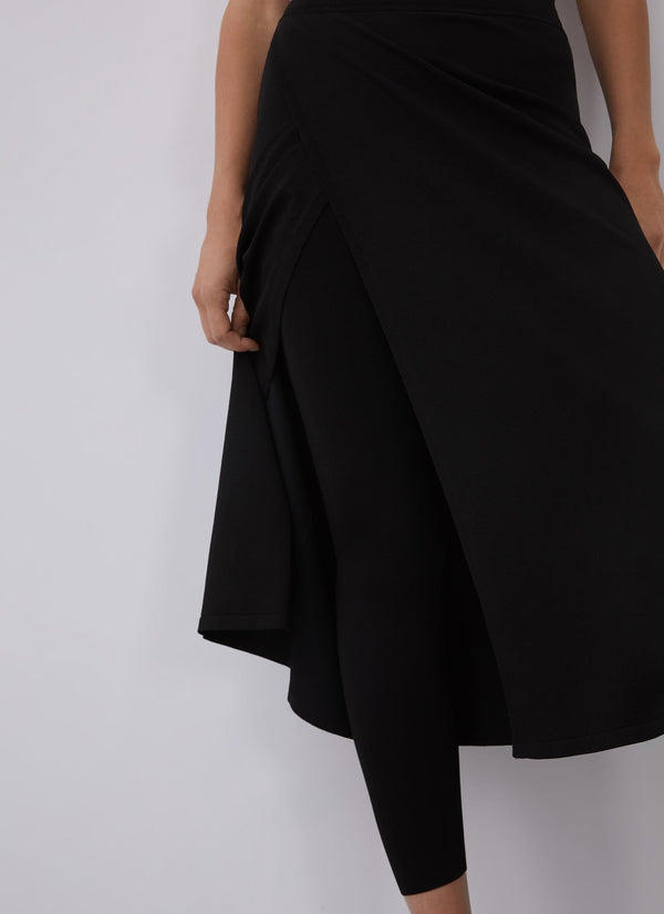 Women Skirt | Black Plain Knit Skirt by Spanish designer Adolfo Dominguez