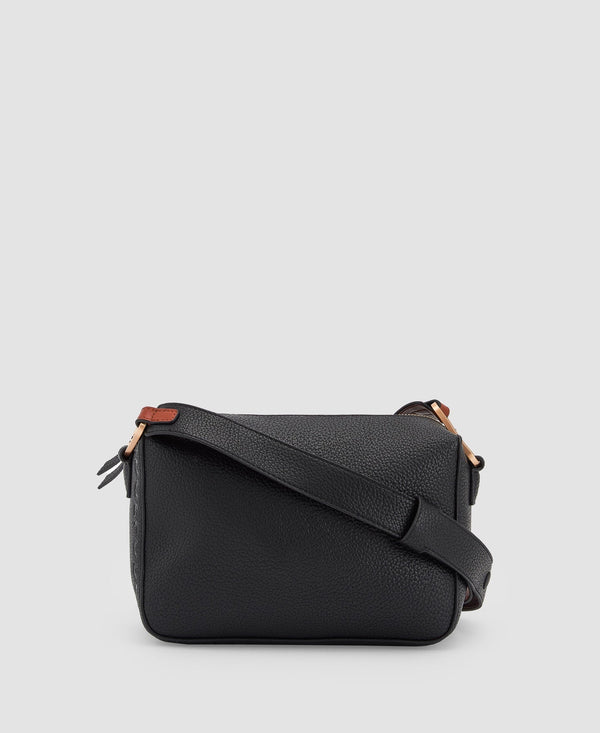 Women Bags | Black Recycled Material Shoulder Bag by Spanish designer Adolfo Dominguez