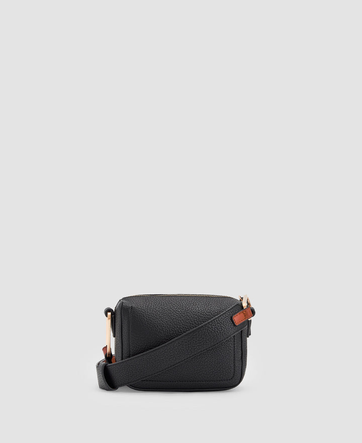 Women Bags | Black Recycled Materials Shoulder Bag by Spanish designer Adolfo Dominguez