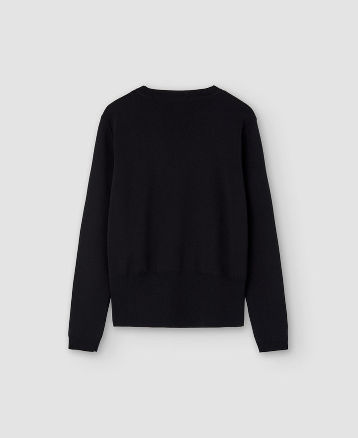 Women Jersey | Black Recycled Nylon Knitted Sweater by Spanish designer Adolfo Dominguez