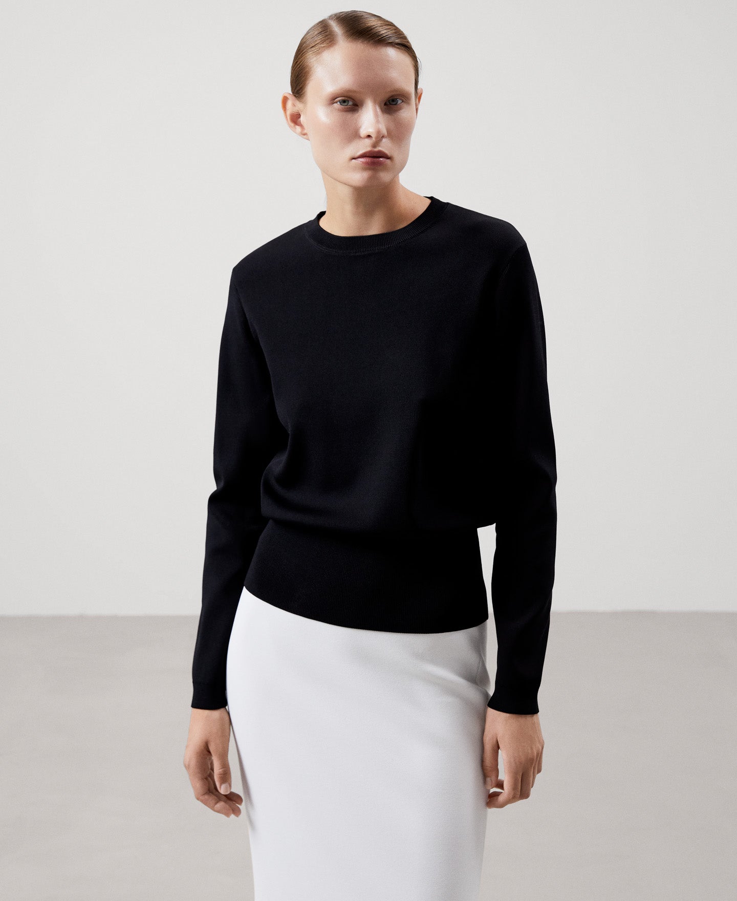 Black Recycled Nylon Knitted Sweater | Adolfo Dominguez – Adolfo ...