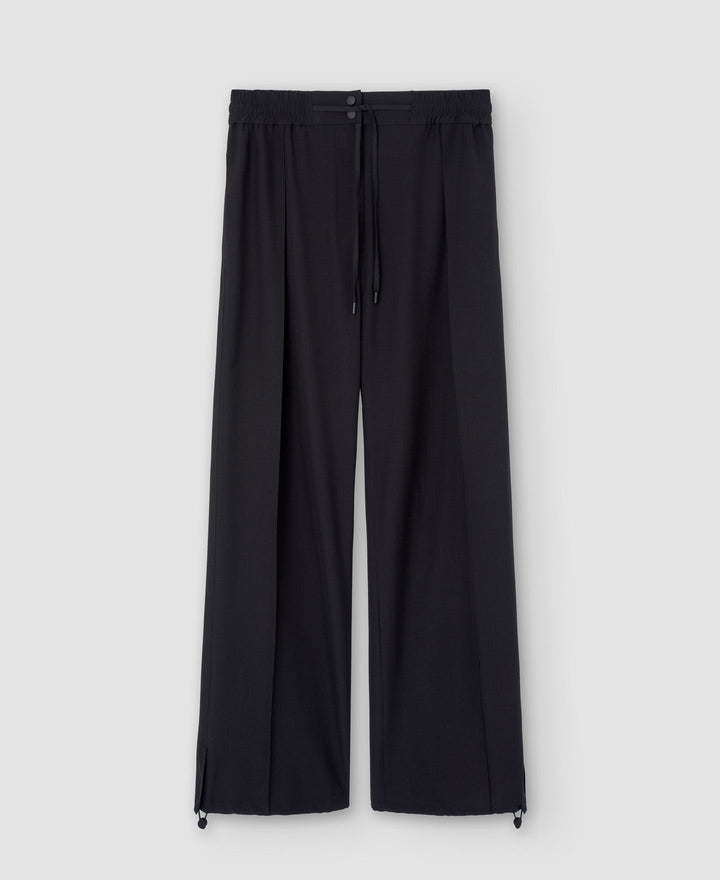 Women Trousers | Black Recycled Polyester Jogger Trousers by Spanish designer Adolfo Dominguez