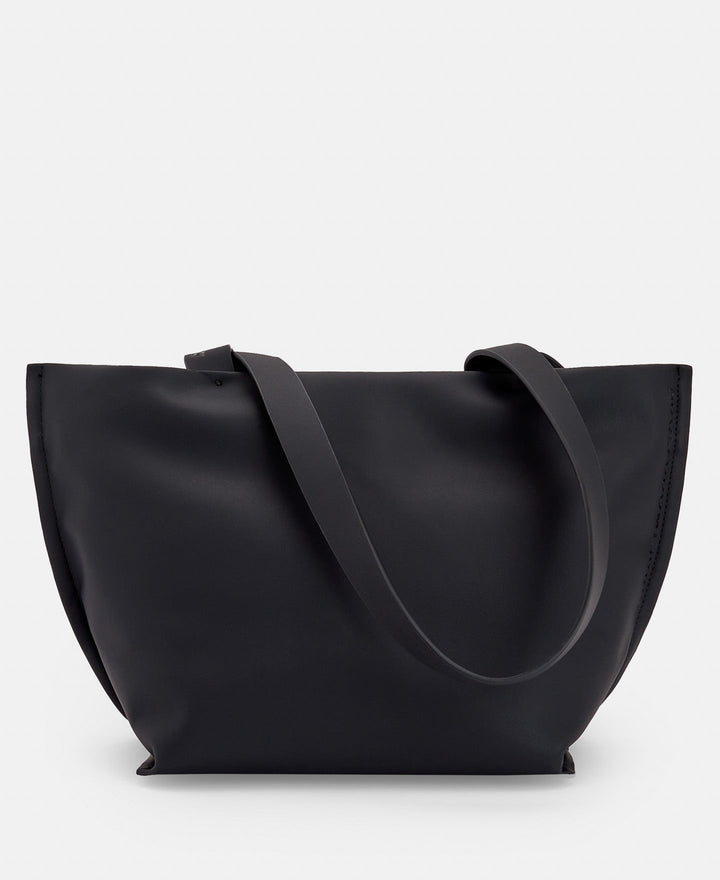 Women Bags | Black Recycled Polyurethane Basket by Spanish designer Adolfo Dominguez