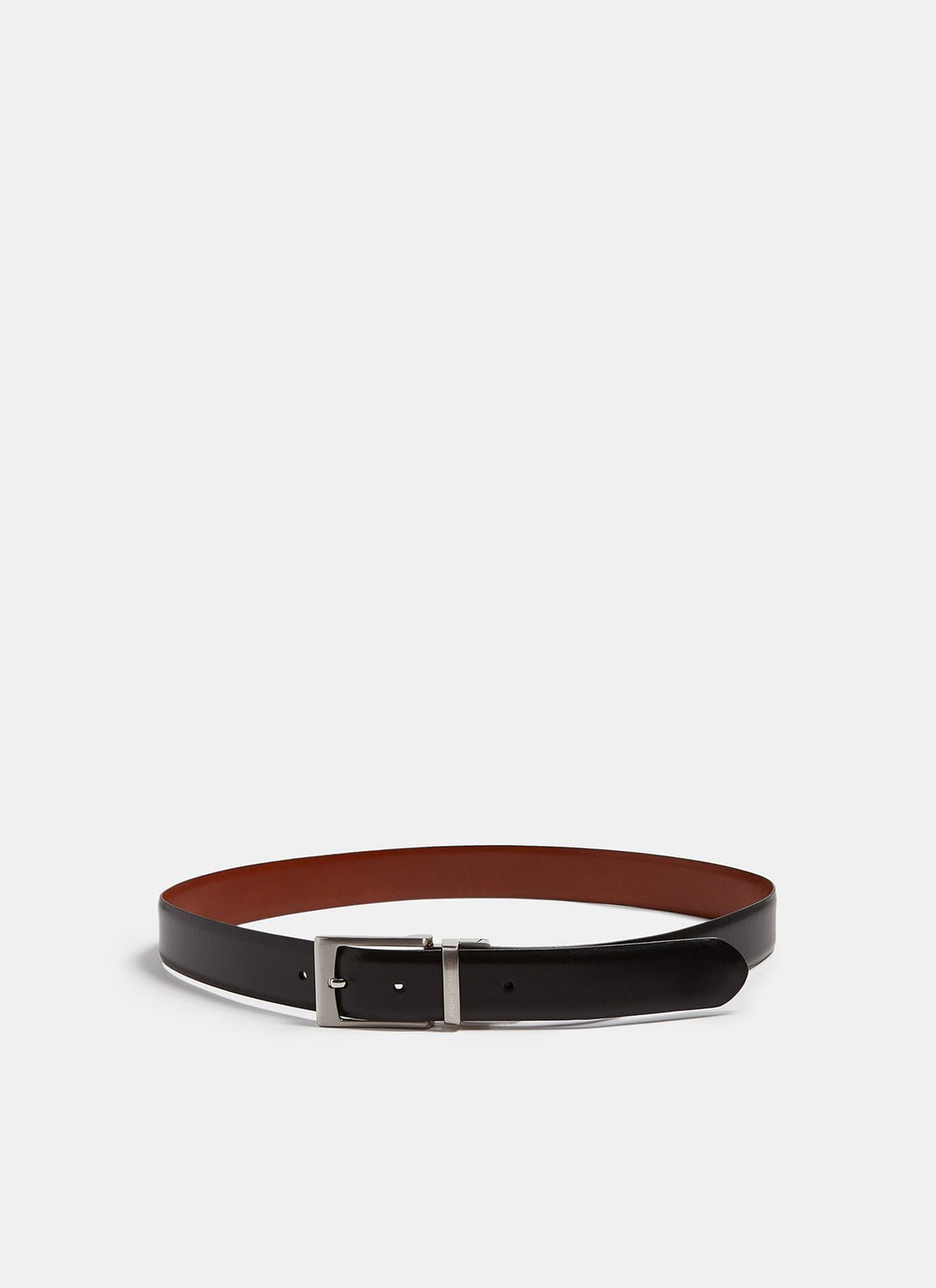 Men Belt | Black Reversible Bovine Leather Belt by Spanish designer Adolfo Dominguez