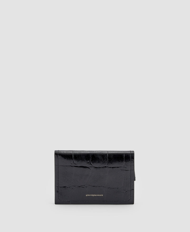Women Wallet | Black Small Wallet In Coco Leather by Spanish designer Adolfo Dominguez