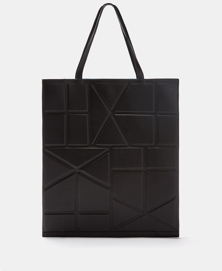 Women Bags | Black Tote Bag With Geometric Lines by Spanish designer Adolfo Dominguez