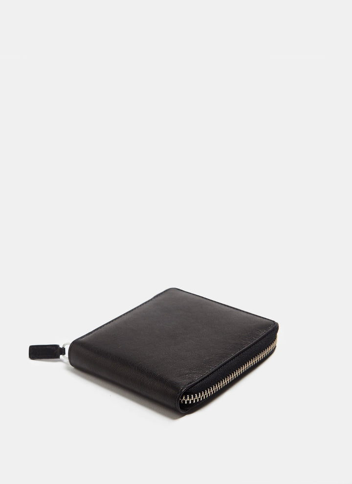 Men Wallet | Black Wallet And Card Holder With Zipper by Spanish designer Adolfo Dominguez