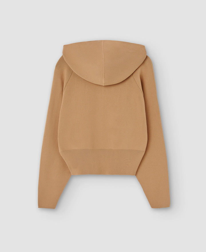 Women Knit Jacket | Black/Camel Viscose And Nylon Japanese Sleeve Jacket by Spanish designer Adolfo Dominguez