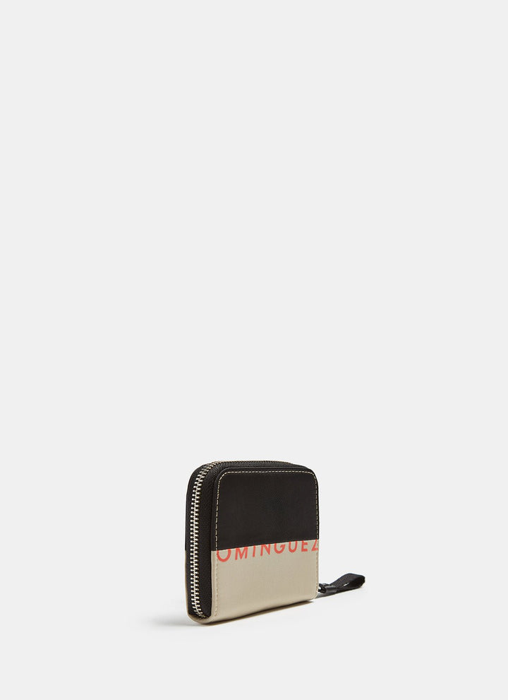 Women Wallet | Black/Cream Nylon Bicolour Wallet With Logo by Spanish designer Adolfo Dominguez