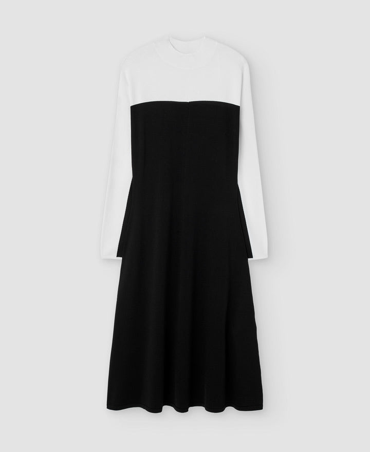 Women Dress | Black/Cream Recycled Nylon Dress by Spanish designer Adolfo Dominguez
