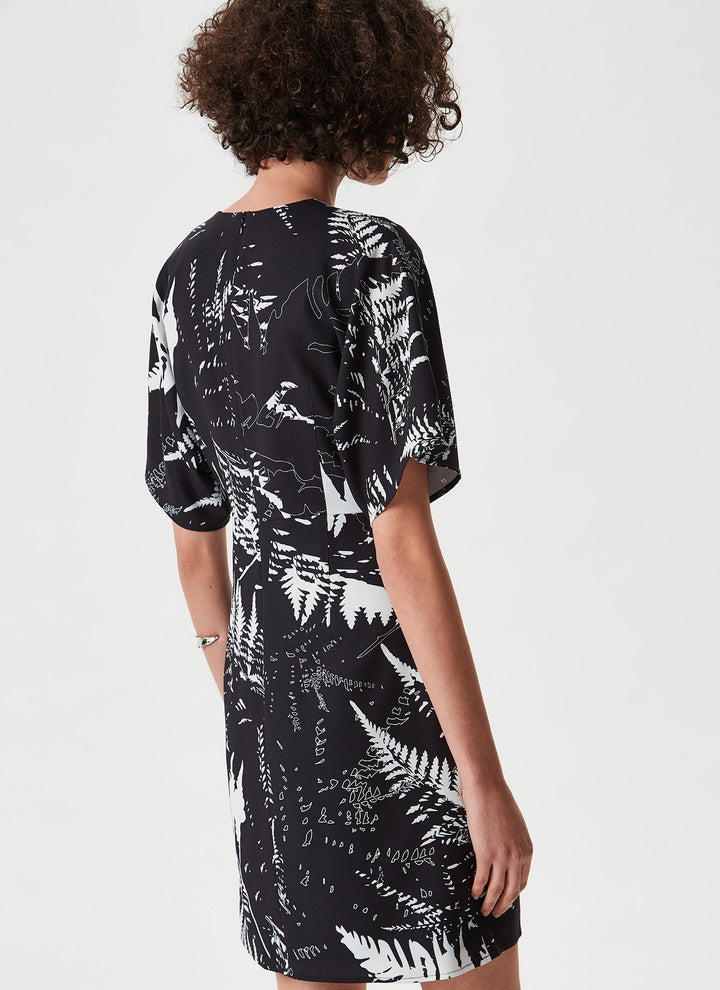 Women Dress | Black/White Dress With Fento Prin by Spanish designer Adolfo Dominguez