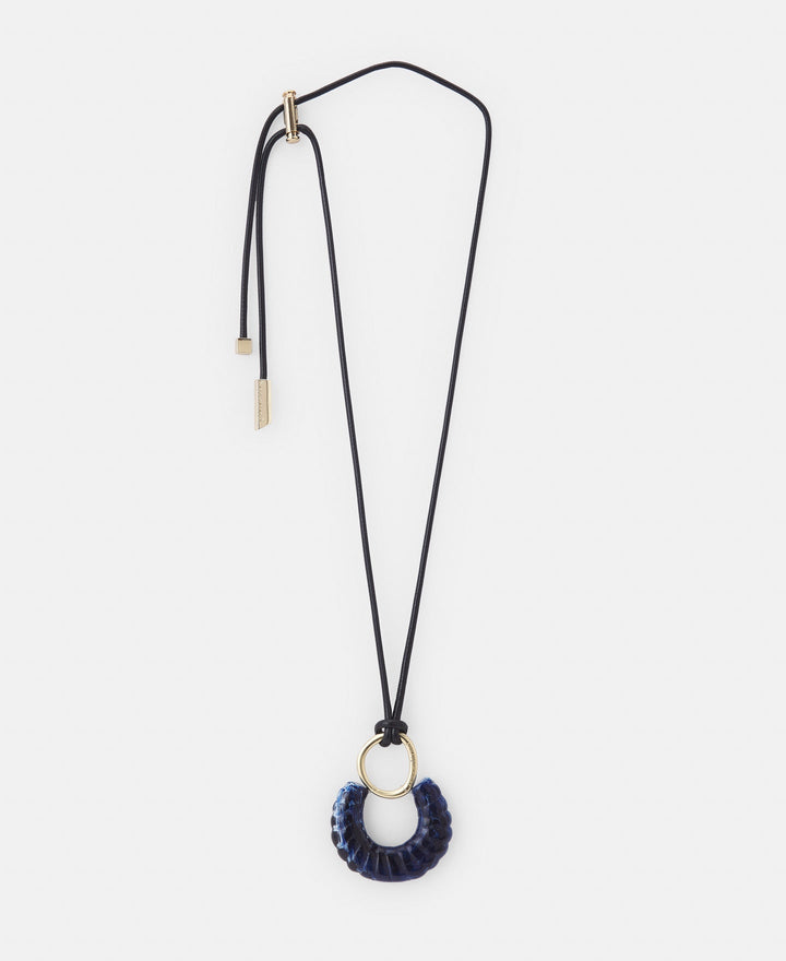 Women Necklace | Blue Blue Resin Pendant With Ring by Spanish designer Adolfo Dominguez