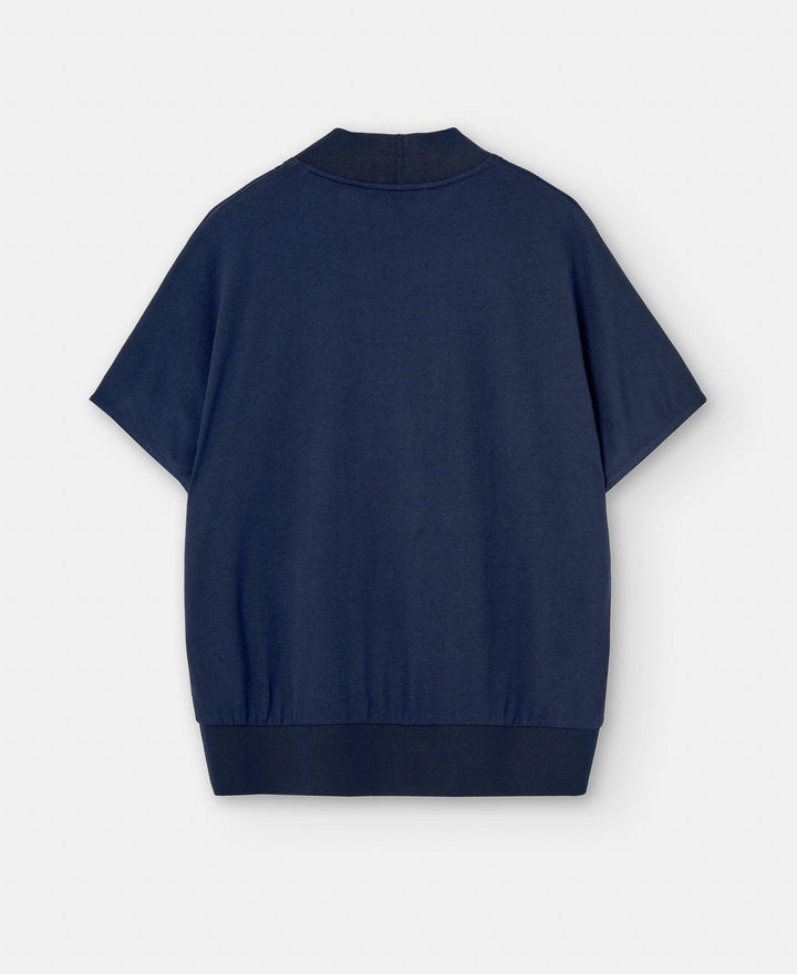 Women T-Shirt (Short Sleeve) | Blue Elasticated Waistband Viscose T-Shirt by Spanish designer Adolfo Dominguez