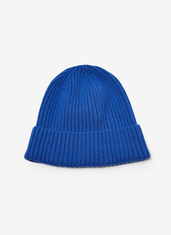 Men Hat | Blue Mallard Cotton Knit Beani by Spanish designer Adolfo Dominguez