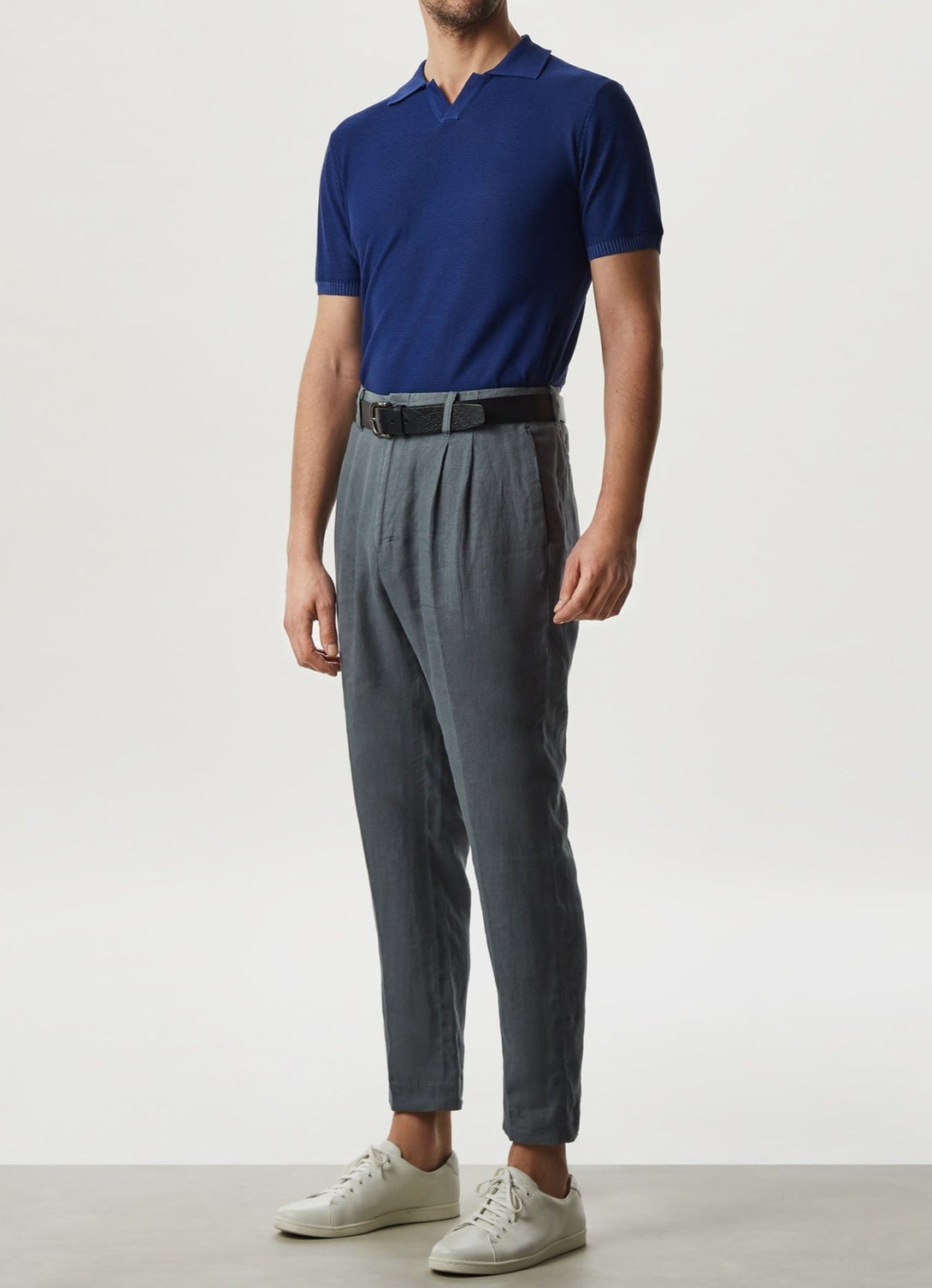 Men Polo | Blue Mallard Delave Polo Shirt With Short Sleeve by Spanish designer Adolfo Dominguez