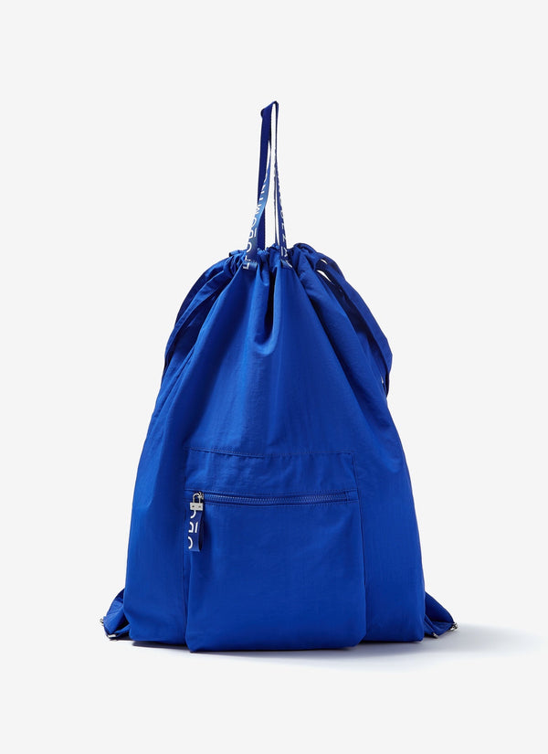 Men Bags | Blue Mallard Nylon Backpack With Logoed Handles by Spanish designer Adolfo Dominguez
