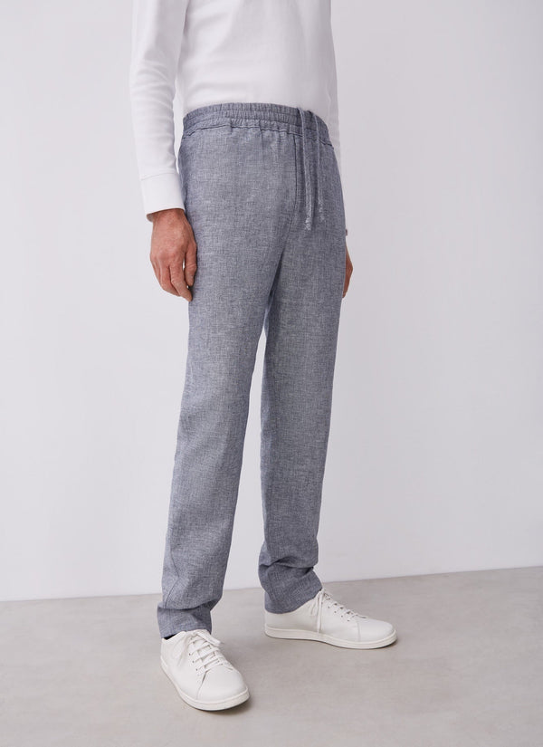 Men Trousers | Blue/White Organic Cotton Pyjama Trousers by Spanish designer Adolfo Dominguez